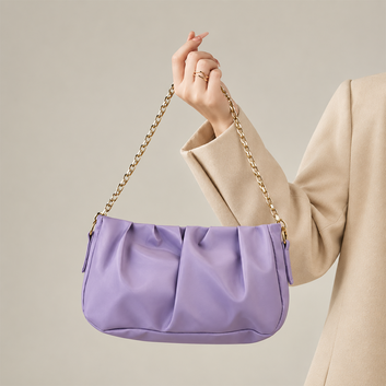 Purple Pearl Charm Shoulder Bag
