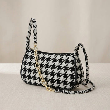 Classic Black & White Houndstooth Bag