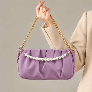 Lilac Pearl Charm Shoulder Bag