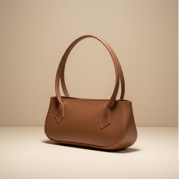 Classic Brown Leather Handbag with Sleek Design