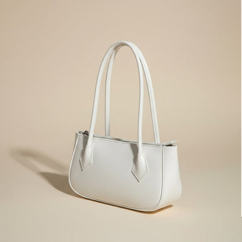 Chic White Leather Handbag