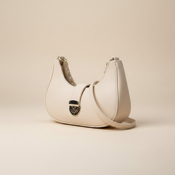 Chic Beige Chain-Detail Handbag