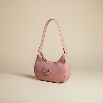 Elegant Pink Leather Handbag